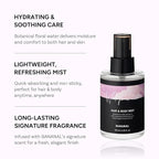 Perfumed Hair Mist for Women – Castor Oil for Shine & Long-Lasting Scent, Clean Hair Perfume & Body Mist – Botanical Waters & 17 Amino Acids, Sulfate, Paraben, Silicone-Free – White Floral Musk, 125ml