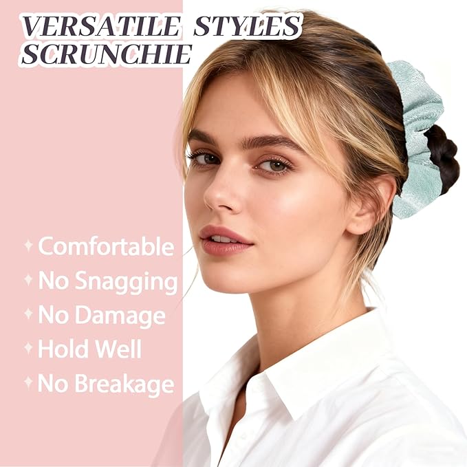 5Pcs Velvet Hair Scrunchies for Women, Fashion No Crease Hair Ties for Thin Thick Hair,Soft Hair Bands No Damage for Girls, Ideal Gifts for Women (Set 6)