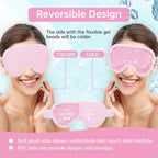 2 PCS Reusable Hot Cold Therapy Gel Bead Eye Mask for Puffiness, Dark Circles, Bags, Dry Eyes, Headaches, Migraines, Stress Relief - Cooling Ice Pack (Pink)