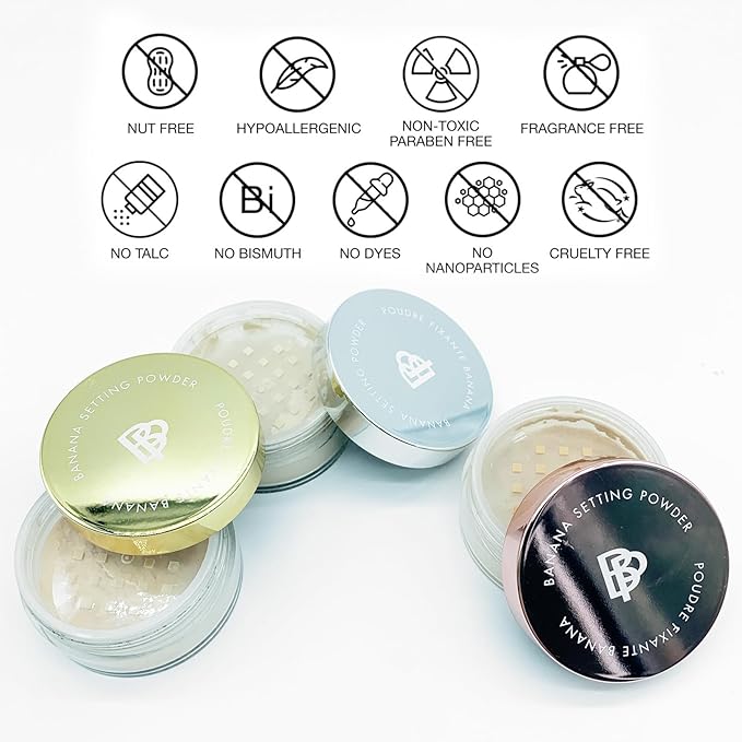 Bellapierre XL Banana Setting Powder – Color-Correcting Brightening Powder, Matte Finishing Tint, Translucent Under-Eye Baking Makeup, Lightweight Talc-Free Formula - Tan – 1 oz