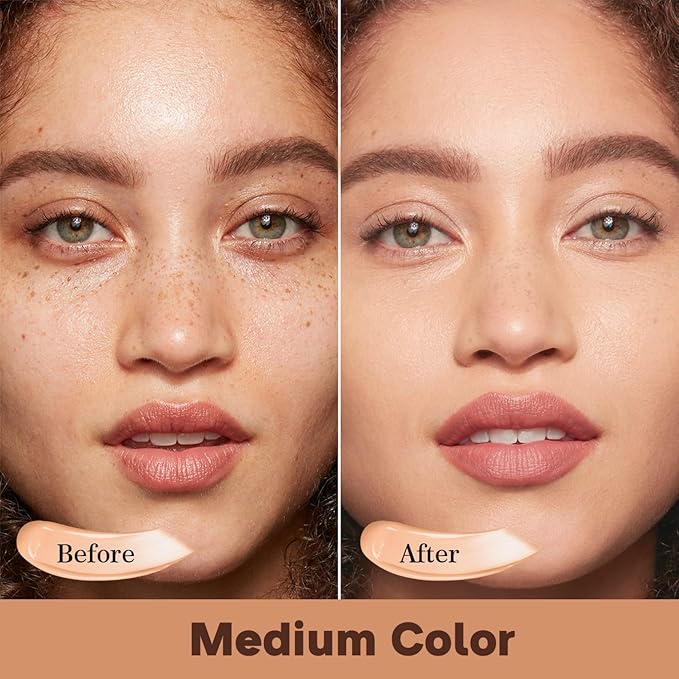 Mushroom Head Air Cushion CC Cream Christmas Gifts for Women, 1 Full-Size Makeup Foundation with 2 Refills & 1 Special Mushroom Head Puff, Upgraded Ingredients Long-lasting (Medium, 0.71 Fl Oz*3)