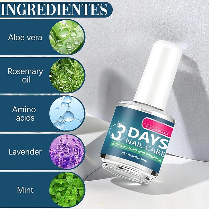 3 Days Nail Care - Strengthening and Hydration, for Dry, Weak & Fragile Nails, 16ml/0.56oz (2pcs)