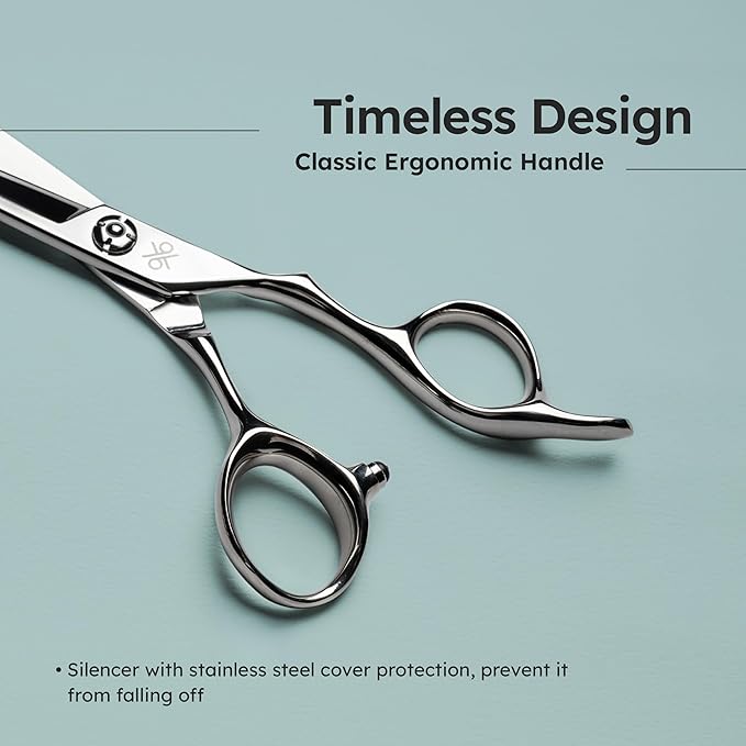 K9 6.5" Large Professional Hair Scissors – Barber Shears Made with Premium VG10 Steel, Lightweight, Razor-Sharp, Handcrafted with Ergonomic Handle and Convex Blade for Comfort, Also Great for Home Use