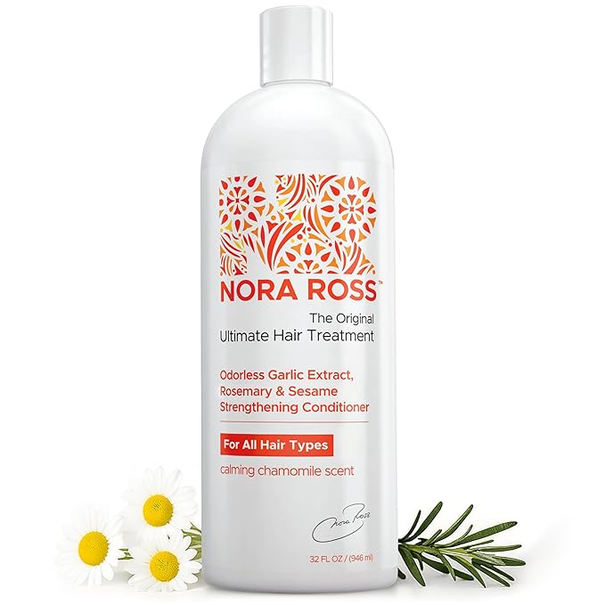 Nora Ross Garlic Extract Strengthening Conditioner with Sesame Seed Oil – Natural Deep Hair Conditioner for Women and Men with Dry, Damaged, Thinning Hair – Hydrating Paraben-Free Treatment – 32oz