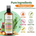 VITAL AFFAIR Blend Of Pure Rosemary Oil For Hair Growth With Castor, Batana, Jojoba Oil-Infused With Biotin & Vitamin E-Blend of Effective Hair Oils for Hair Growth-Strengthening Treatment 6 Fl Oz