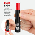 Blue Squid PRO Red White Blue Face Paint Stick - Waterproof Body Paint For Adults & Kids Eye Black Baseball, Eyeblack Softball - Hypoallergenic Twist-Up Non-Toxic Makeup Stick - Cosplay, Sports & SFX