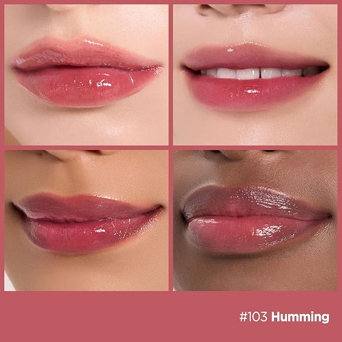 Laka Fruity Glam Lip Tint Mini, 1.9g/0.07oz, Glowing Lip Stain with Wide Color Spectrum, Hydrating & Lightweight Texture, Long-Lasting Bold Stain, Non-Sticky, Vegan, K-Beauty (#103 Humming)