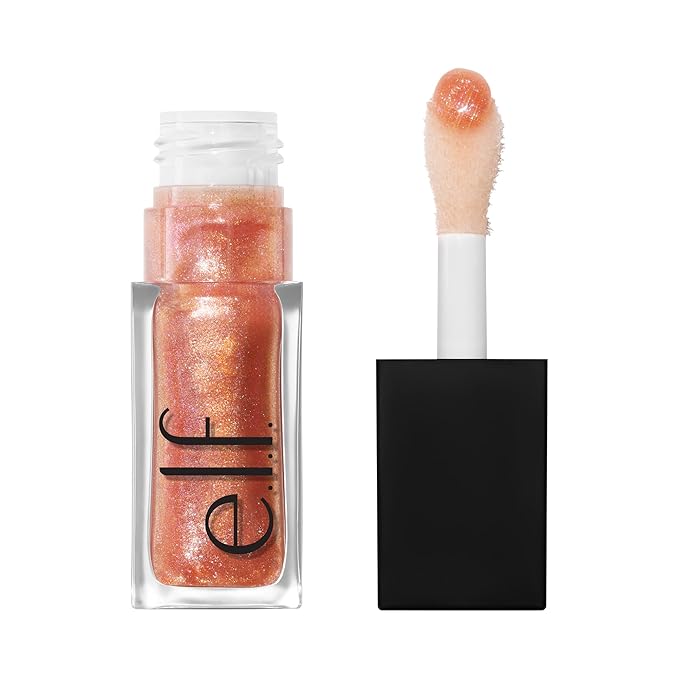 e.l.f. Glow Reviver Plumping Lip Oil, Tinted Lip Plumper For A High-Shine, Plump Finish, Infused With Jojoba Oil, Vegan & Cruelty-Free, Apricot Feelings