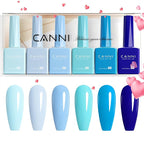 CANNI 6Pcs 9ml Navy Blue Gel Nail Polish Set- Dark Royal Blue Gel Polish Kit Colors DIY at Home Salon Christmas New Year's Gifts for Girls