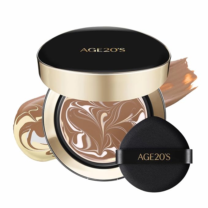 [NEW] AGE20'S Signature Essence Pact | 33N HAZELNUT | Vegan Korean Cushion Foundation | Pack of 1 | Cream Foundation, Dewy & Glow Finish, Natural Coverage, SPF 50+