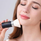 LORYP Retractable Makeup Brush Matte Black Kabuki Foundation Brush for liquid Cream and Powder Makeup 2 Pack Travel Makeup Brush Set