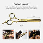Hair Cutting Scissors Thinning Shears Kit ULG Professional Barber Hairdressing Texturizing Salon Razor Edge Scissor Japanese Stainless Steel 6.5 inch Gold