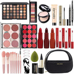 MISS ROSE M All In One Full Makeup Kit,Multipurpose Women's Makeup Sets,Beginners and Professionals Alike,Easy to Carry (Black)