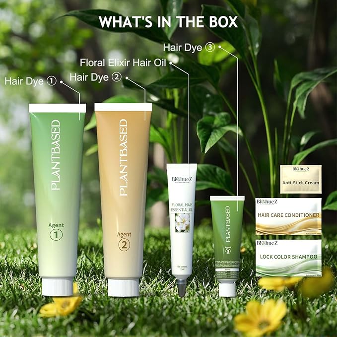 Permanent Hair Dye Gray Coverage Hair Dye PPD-Free Permanent Hair Color for Women 1B Obsidian Noir Black Natural Black