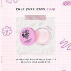 Kimchi Chic Beauty Puff Puff Pass Set and Bake Setting Powder for Makeup, Extra Fluffy Loose Face Powder Poof, Soft Natural Face Makeup for Uneven Skin Tone, 09 Pink