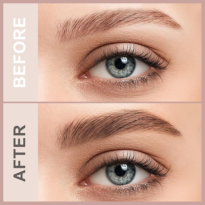 LAVONE 2-IN-1 Dual-ended Waterproof Eyebrow Pencil, with 4 Tip Microblading Pen and Ultra-Precise Brow Pencil, Dual-ended Eyebrow Brush, for Natural Looking Dark Brunette