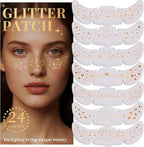 24pcs Glitter Freckles Makeup Patches-Gold-Face Speckle, Sparkle Speckles Patches for Women, Cute Golden Fake Freckles, Glitter Freckle Face Tattoo, Accessories for Musical Festival