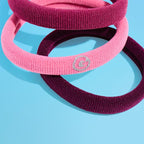 Gimme Beauty Medium Hair Bands Seamless Nylon - Low Profile Hair Accessory - Snag Free Tie for Firm, Lasting Hold - Soft, Non-Slip Ponytail Holder for Women - Pink, Burgundy, & Blonde, 12 Pack