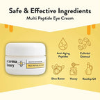 ECZEMA HONEY Multi Peptide Eye Cream - Anti Aging Eye Cream for Dark Circles & Puffiness - Facial Skin Care Products for Eczema, Dry & Sensitive Skin (0.5 Oz)