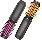 Cordless Curling Iron, Portable Hair Straightening, Cordless Hair Curler Anti-Frizz with Negative Ions, 3-in-1 Crimper Hair Tool, Rechargeable Wave Curling Wand - Rose Grey