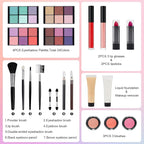 Makeup Kit for Teen Girls, Complete Cosmetic Set with Eyeshadow Palette, Lipstick, Blush, Lip Gloss, Brushes, Gifts for Christmas Thanksgiving Pink
