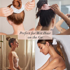 Kitsch Microfiber Hair Towel Scrunchies - Soft and Highly Absorbent Microfiber Scrunchie for Women | Reduces Heat Drying Time | Ideal Gifts for Women - 2pcs (Micro Dot Design)