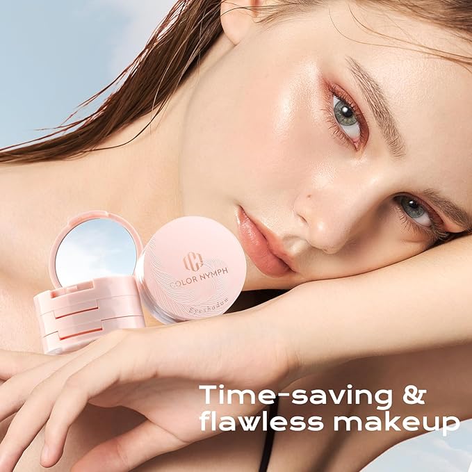 Color Nymph 6 Colors Eyeshadow Makeup Palette, Shimmer & Matte Long-Lasting Make up Kit, 6-in-1 Multi-Colored Travel Size Eye Shadow Palette | Includes Brush & Mirror | Stacked Makeup Design (Neutral)