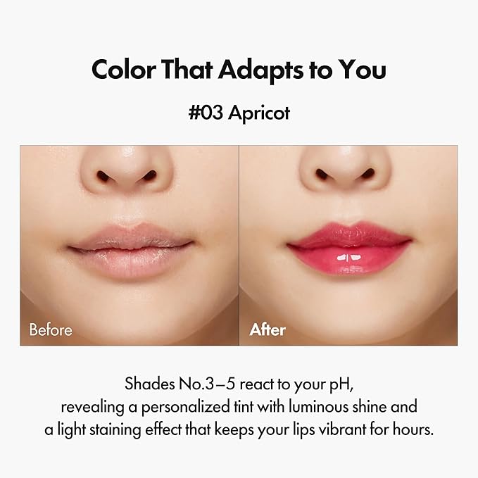 Blanc Essential Lip Oil - 50HR Moisturizing, Hydrating & Color Changing Korean Tinted Lip Oil Gloss Makeup with 6 Plant Extracts - Lightweight, Non-Sticky Finish 0.15 fl oz (#03 Apricot)