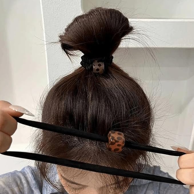 Silk Scrunchies Hair Ties 4Packs – Super Soft Thin Hair Scrunchies, Gentle on Hair, Faux Pearl Decorated Hair Accessories for Women