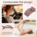 French Flat Hair Clips for Women 6pcs Hair Claw Clips for Thick or Thin Hair Matte Claw Clips for Girls Barrettes Non-Slip Strong Hold Hair Accessories for Women (Brown Scarlet)