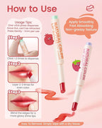 RUNBEN Kids Tinted Lip Balm, Juicy Pomegranate Lipstick, 24H Moisturizing, Safe & Non-toxic Lip Gloss for Kids & Teen, Christmas Makeup Gift for Girls, 2g