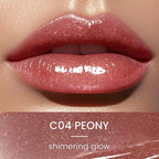 CATKIN Glossy Lip Balm Ultra Hydating Glow Lip Tinted Jelly Plump Melting Balm Shea Butter Repair Soothing For Dry Lips Dewy Finished 0.12 oz C04 PEONY