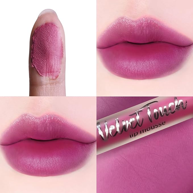 COOL STORY Velvet Lip Stain Mousse, Lip Tint Long-Lasting Waterproof Matte Finish (05)