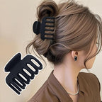 2.7 Inch Hair Claw Clips No Slip Matte Black & Leopard Unbreakable Claw Clips for Momen Thin and Medium Thick Hair, 3 Pack