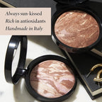 LAURA GELLER NEW YORK Ready-n-Radiant Kit (3 PC) - Baked Bronze-n-Brighten, Deep + Spackle Super-Size Skin Perfecting Primer, Champagne Glow + Retractable Angled Kabuki Brush