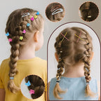 TsMADDTs Hair Accessories, Elastic Hair Ties for Baby Toddlers Kids Girls, 6 Colors Small Rubber Bands Set with Ties and Clips, Styling Tools