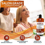 Argan Oil Conditioner - Sulfate Free with No Parabens - Moroccan Botanicals for Women and Men - Professional Moisturizing, Anti Frizz, Hydrating Solution for Dry, Wavy, Curly and Color Treated Hair