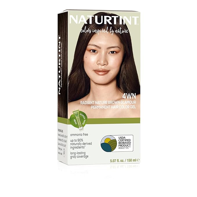 Naturtint 4WN Radiant Nature Brown Glamour Permanent Hair Color (Pack of 1), Ammonia Free, Vegan, Cruelty Free, up to 100% Gray Coverage, Long Lasting Results (Packaging may vary)