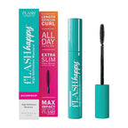 fLASH Happy High-Definition Waterproof Mascara with Ultra-slim Brush for Length, Volume, Curl - All Day Stay-put Wear with Lash Enwrapping Technology - Clean Vegan Formula, Paraben-free (True Black)