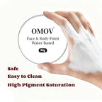 White Face Paint 90g Non-Toxic,Water Activated Face Painting Kit for Kids Adults,SFX Makeup Facepaint Palette for Halloween,Cosplay,Theater Party,Skeleton Skull Joker Special Effects (white)