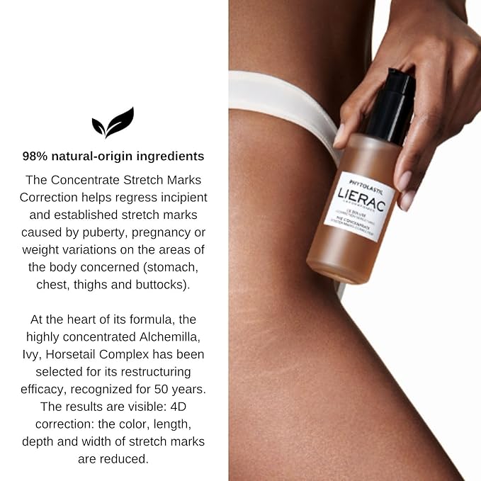 Lierac Phytolastil Stretch Mark Removal Concentrate - Firms Skin, Fades Cellulite, Diminishes Stretch Marks on Breasts, Stomach, Hips, Buttocks & Thighs, Hydrating for All Skin Types - 100ml