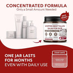 Beef Tallow for Skin - Whipped Tallow and Honey Balm - Grass Fed Beef Tallow for Face, Daily Moisturizer & Body Butter - Natural Non Comedogenic Skincare (4.3 oz)