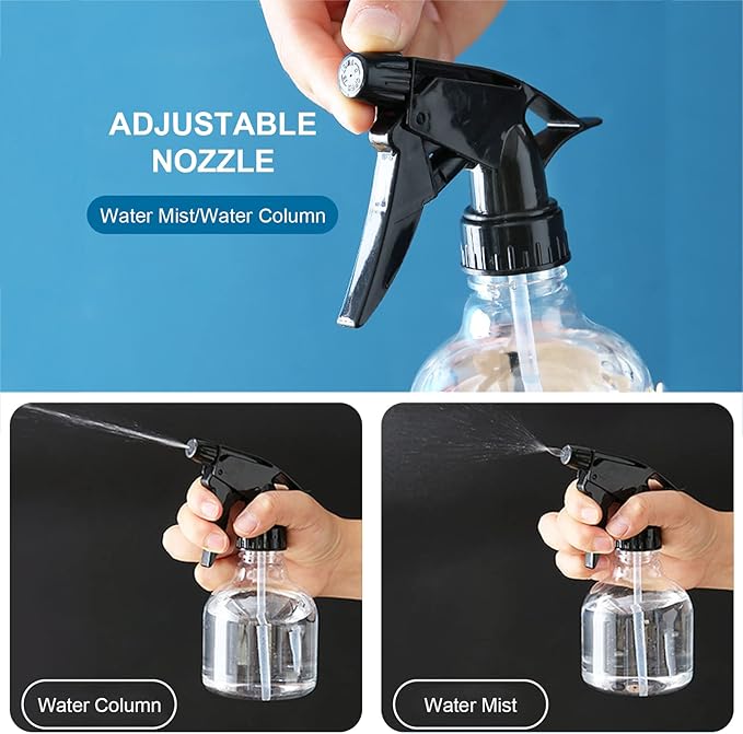 20 PCS 8 oz Spray Bottle Clear Plastic Spray Bottles with Adjustable Nozzle Empty Plastic Spray Bottle Bulk Water Spray Bottles for Kitchen,Beauty, Hair and Cleaning