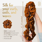 Silk Scrunchies for Women Ponytail Holders – Oversized Mulberry Silk Scrunchies – Extra Large No Damage Hair Ties for Curly, Thick, and Thin - Hair Accessories for Women – Pumpkin, XL By Curlfriend