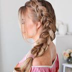 Bessrung 100 Pcs Thick Seamless Hair Ties, Ponytail Holders, Pink, No Damage for Thick Hair, Valentine's Day Christmas Gift