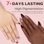 modelones Red Nail Polish Set 6 Colors, Brwon Nude Burgundy Gold Glitter New Year Quick Dry Sparkle Mini Manicure Kit DIY Nail Art Salon Home Gifts for Women Girls