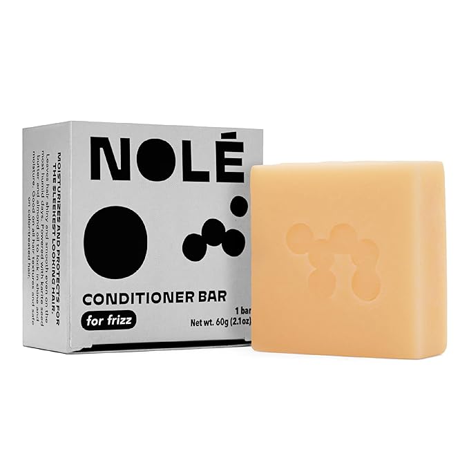 NOLE CARE Sustainable Conditioner Bar with Coconut & Batana Oil for Frizz (2.12 Oz Bar) - Sustainable, PH Balanced, Rice Protein Conditioner for Silky Frizzy Hair, Plastic-Free