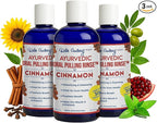 Pack of 3 Ayurvedic Organic Oil Pulling for Teeth & Gums | Natural Cinnamon Flavored Oral Rinse Mouthwash | Essential Oils for Healthy Gums & Bad Breath | Teeth Whitening & Fresh Breath-8 FL Oz