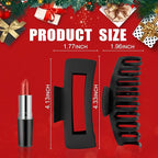 TOCESS 8 Pack Black Big Hair Claw Clips for Women Large Claw Clip for Thin Thick Curly Hair 90's Strong Hold 4.33 Inch Nonslip Matte Jumbo Hair Clips