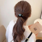 Silk Scrunchies Hair Ties 3Packs – Super Soft Thin Hair Scrunchies, Gentle on Hair, Heart Decorated Hair Accessories for Women